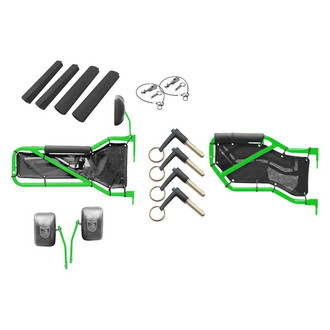 Steinjager® - Neon Green Front and Rear Tube Door Kit with Red Mesh