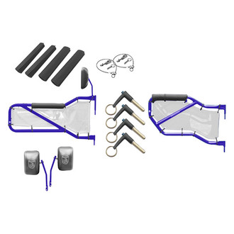 Steinjager® - Southwest Blue Front and Rear Tube Door Kit with Gray Mesh