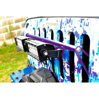 Steinjager® - External Grille Mounted Cree 8" 2x36W Rectangular Sinbad Purple Housing Combo Spot/Flood Beam LED Lights and Brackets