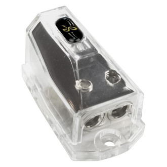 Stinger® - Shoc-Krome Plated 2-Position Power & Ground Distribution Block (1 x 0/1 AWG In, 2 x 4 or 8 AWG Out)