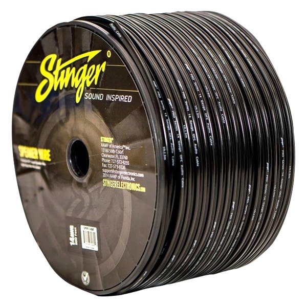 Stinger® - Pro Series 14 AWG 2-Way 500' Black Stranded PVC Speaker Wire