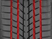 Four deep, wide circumferential tread grooves