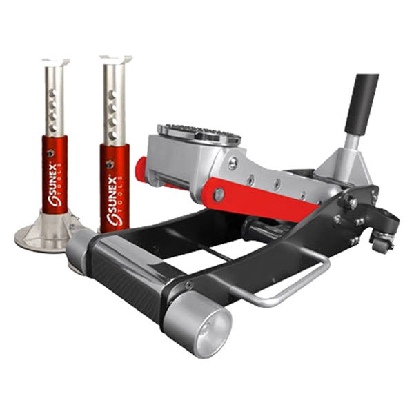 Sunex® - 3 t 3.8" to 19.3" Hydraulic Service Jack with 2 Pieces 3 t Aluminum Jack Stands