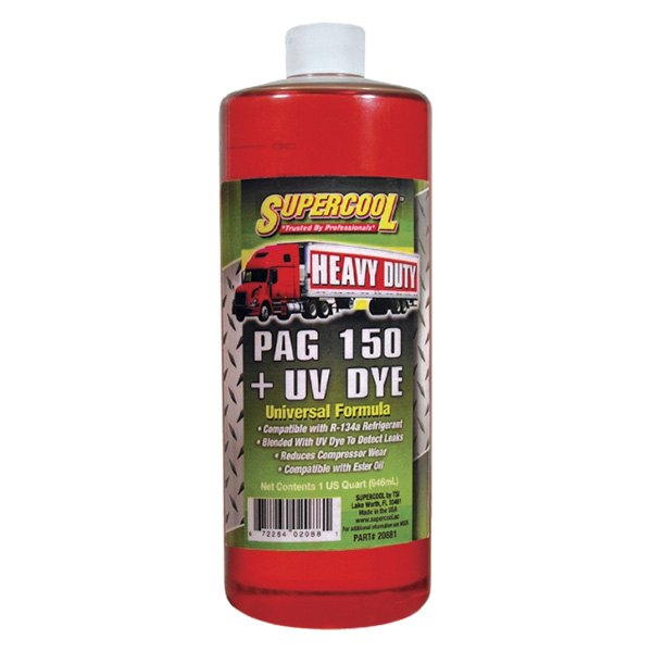 Supercool® - Heavy Duty PAG-150 Refrigerant Oil with Fluorescent Leak Detection Dye, 1 Quart