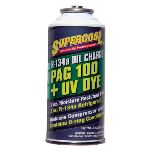 Supercool® - PAG-100 R134a Refrigerant Oil Charge with Fluorescent Leak Detection Dye, 4 oz