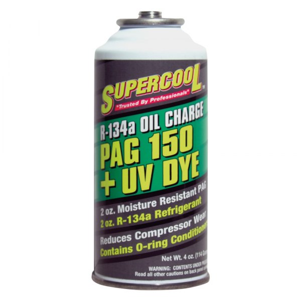 Supercool® - PAG-150 R134a Refrigerant Oil Charge with Fluorescent Leak Detection Dye, 4 oz