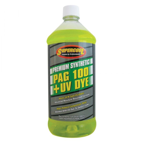 Supercool® - Super Premium™ PAG-100 R134a Refrigerant Oil with Fluorescent Leak Detection Dye, 1 Quart