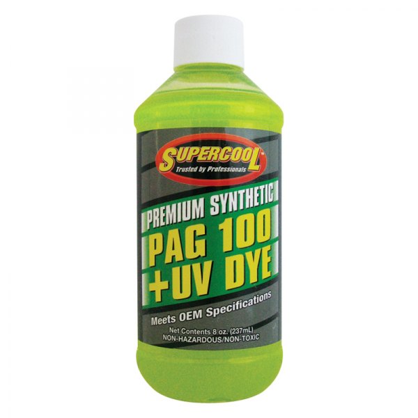 Supercool® - Super Premium™ PAG-100 R134a Refrigerant Oil with Fluorescent Leak Detection Dye, 8 oz