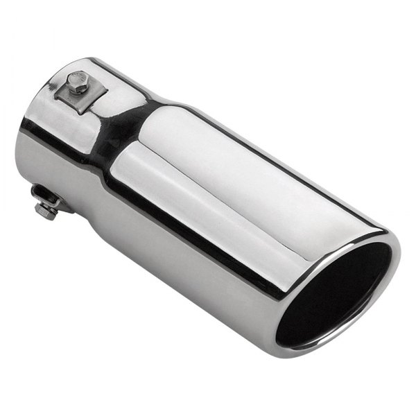 Superior Automotive® - SuperGear™ Sport Series Stainless Steel Round Rolled Edge Angle Cut Single-Wall Polished Exhaust Tip