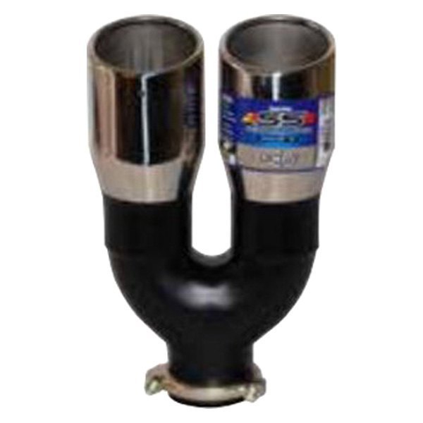 Superior Automotive® - SuperGear™ SS Series Stainless Steel Round Rolled Edge Angle Cut Dual Chrome Plated Exhaust Tip