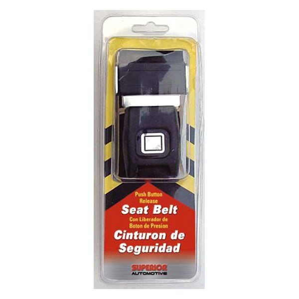 Superior Automotive® - Safe-T-Products™ Black Auto RV Style 1-Point Push-Button Single 74" Length Seat Belt