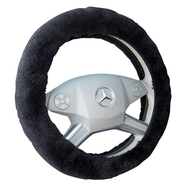Superlamb® - Sheepskin Charcoal Steering Wheel Cover