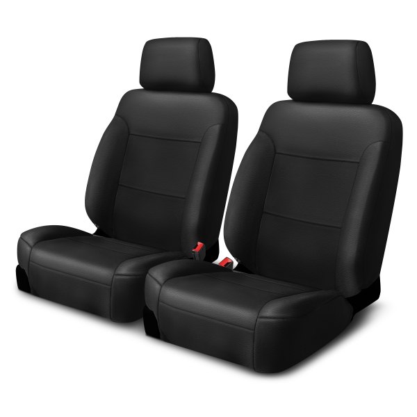 Superlamb® - Leatherette Solid Design 2nd Row Black Seat Covers