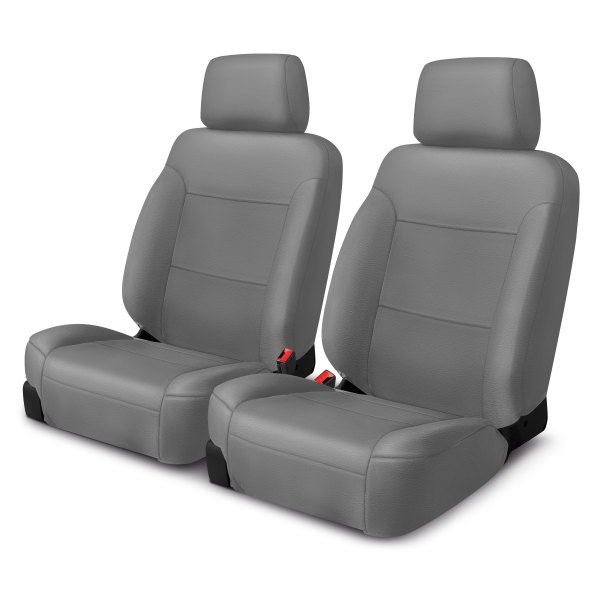  Superlamb® - Leatherette Solid Design 1st Row Charcoal Seat Covers