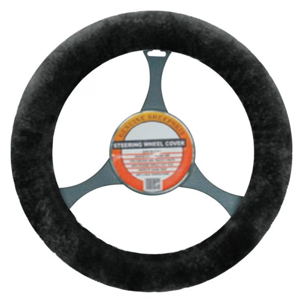 Superlamb® - Luxury Fleece Black Steering Wheel Cover