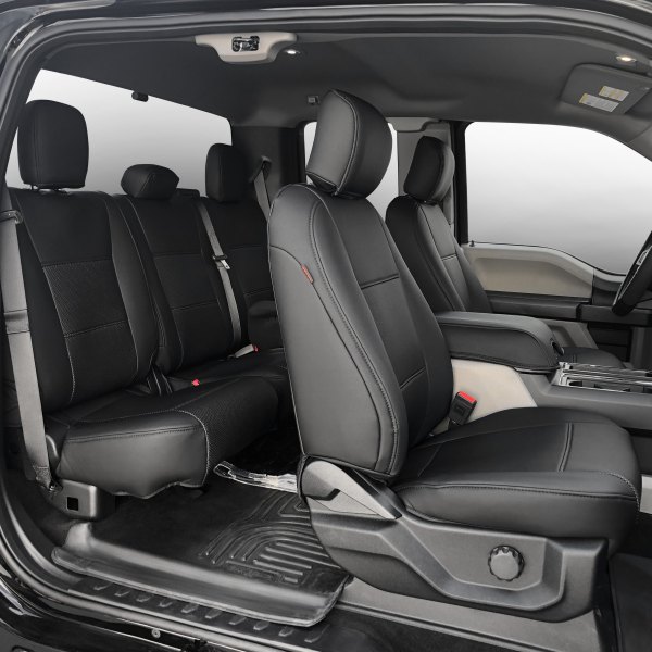  Superlamb® - Cordura Solid Design 2nd Row Black Seat Covers