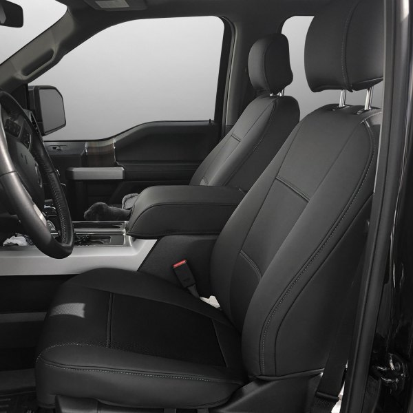  Superlamb® - Leatherette with Cordura 1st Row Black Seat Covers
