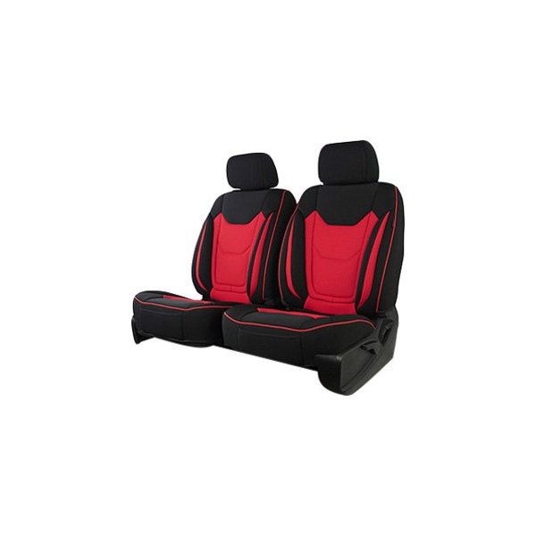  Superlamb® - Leatherettes Breathable 1st Row Black with Red Stitching Seat Covers