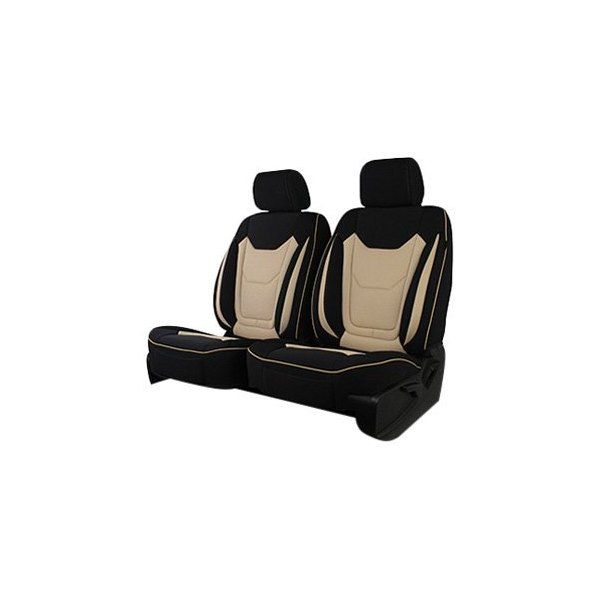  Superlamb® - Leatherettes Breathable 1st Row Black with Sand Stitching Seat Covers
