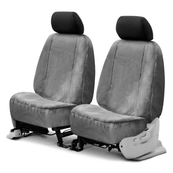  Superlamb® - Luxury Fleece Double Cap 1st Row Steel Gray Seat Covers