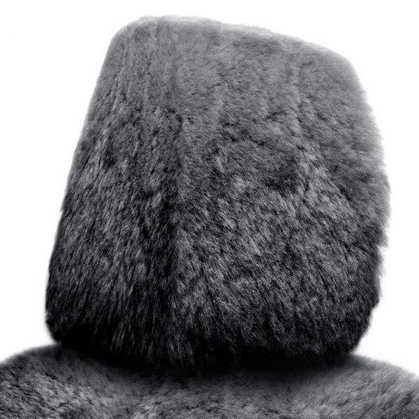  Superlamb® - Tailor-Made Sheepskin Charcoal Headrest Covers