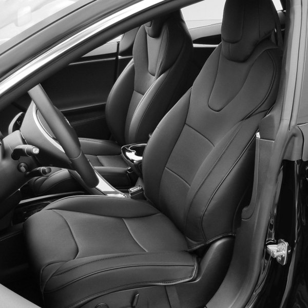 Superlamb® - Leatherette Plain Design 1st Row Black Seat Covers