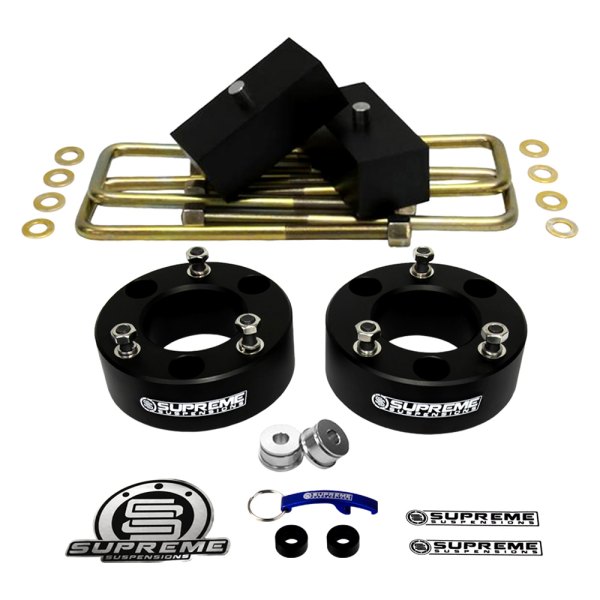 Supreme Suspensions® CHSL07FK2510 2.5" x 1" Pro Billet Series Front and Rear Suspension Lift Kit