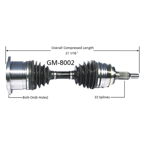 SurTrack® GM-8002 - Front Passenger Side CV Axle Shaft