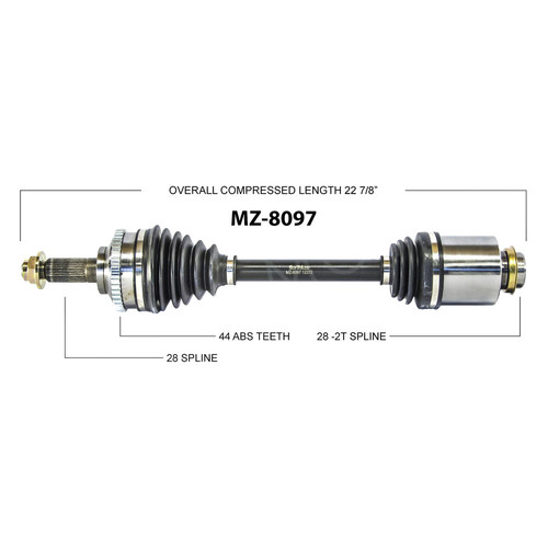 SurTrack® MZ-8097 - Front Passenger Side CV Axle Shaft