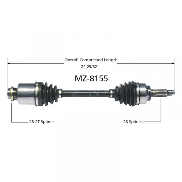 SurTrack® MZ-8155 - Front Passenger Side CV Axle Shaft