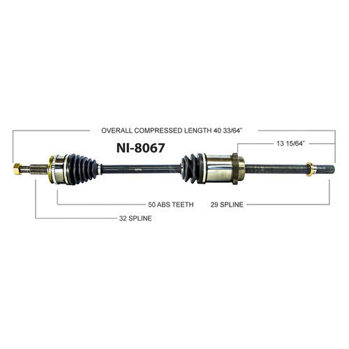 SurTrack® NI-8067 - Front Passenger Side CV Axle Shaft
