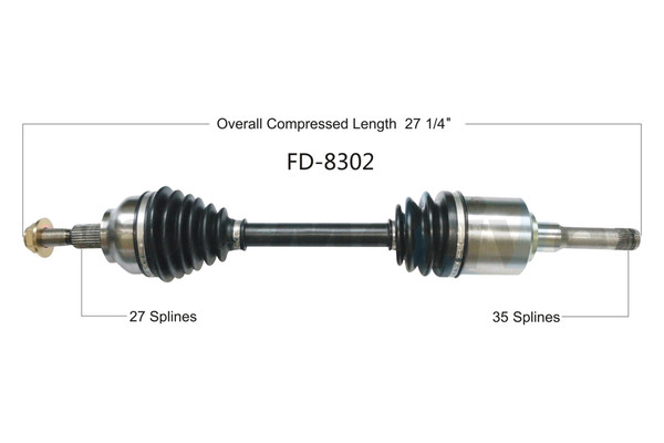 SurTrack® FD-8302 - Front Driver Side CV Axle Shaft