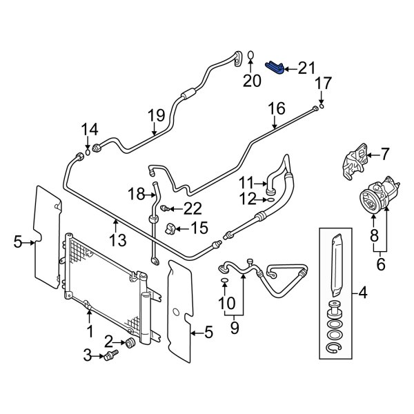 Suzuki OE 9548165D10 A/C Evaporator Drain