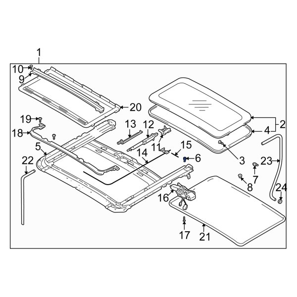 Sunroof Frame Clip