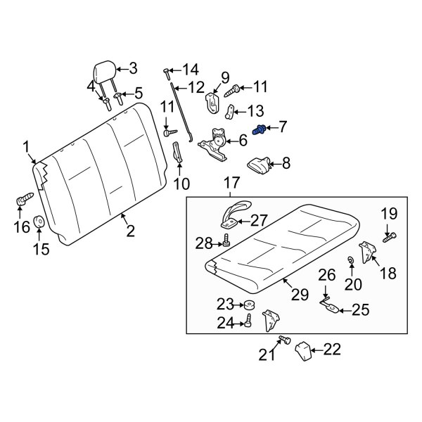 Folding Seat Latch Bolt