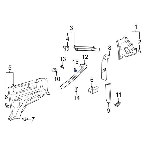 Quarter Panel Trim Panel Nut