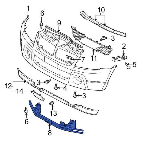 Suzuki OE 5826065J00 - Front Bumper Impact Bar