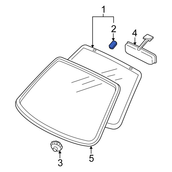 Suzuki OE 8459085Z00 Front Interior Rear View Mirror Mounting Base