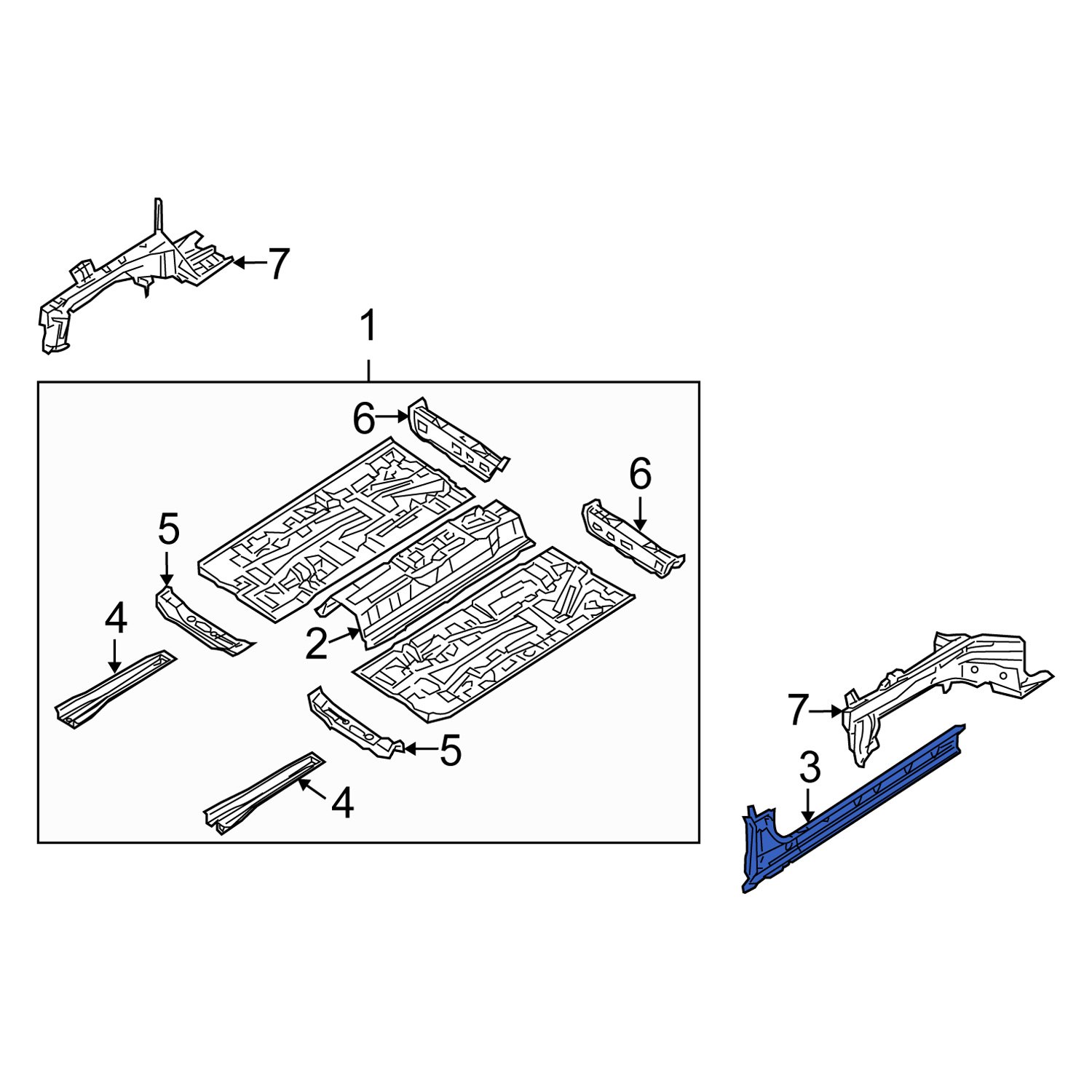 Suzuki OE 6451685Z00 - Left Inner Rocker Panel