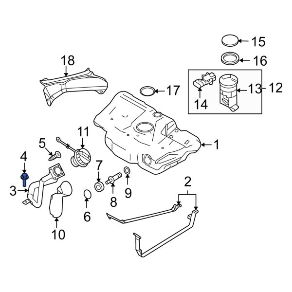 Fuel Filler Neck Bolt