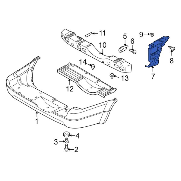 Suzuki OE 7184052D00 Rear Left Bumper Cover Bracket