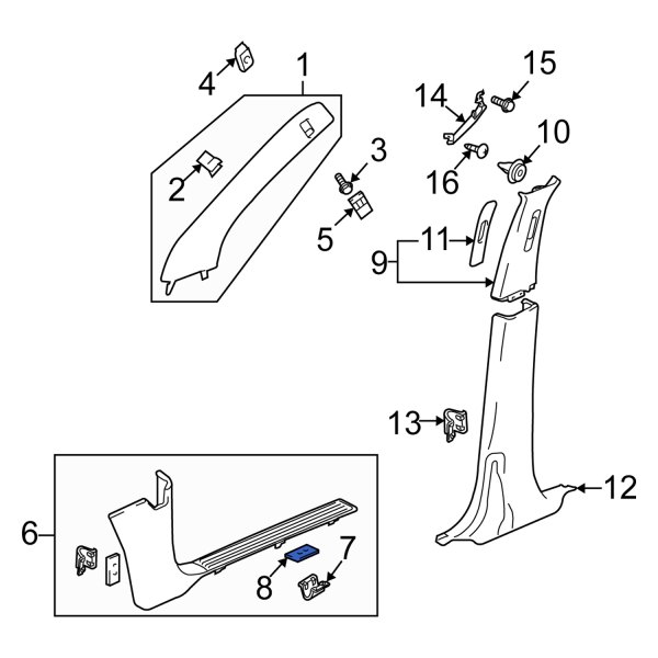 Suzuki OE 7613978J00 Front Door Sill Plate Seal