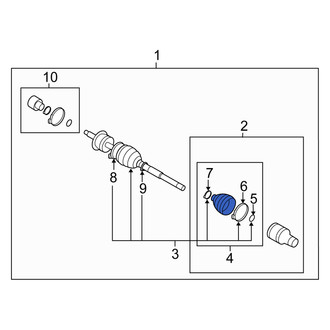 Suzuki OE - Front Left Inner CV Joint Boot