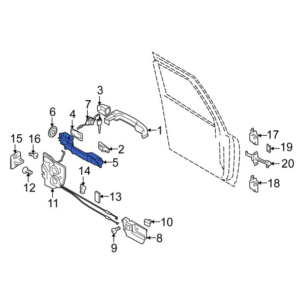 Exterior Door Handle Base