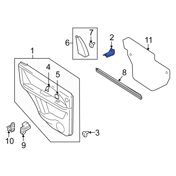 Door Interior Trim Panel Bracket