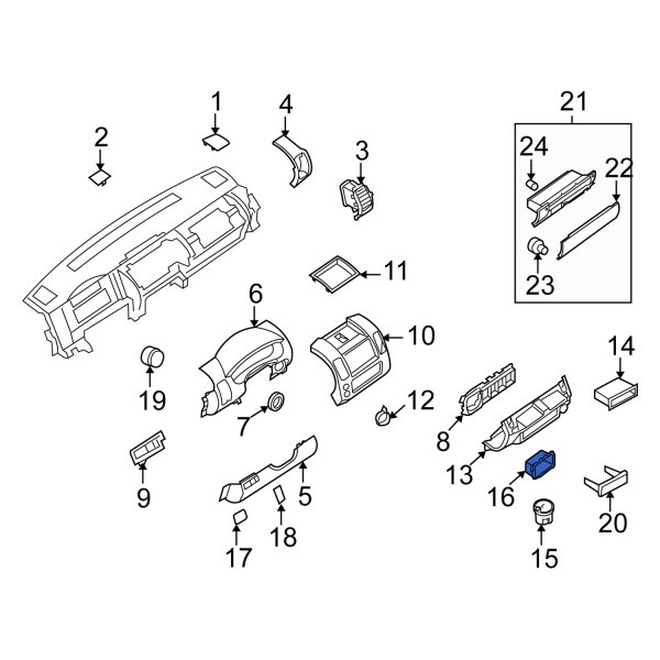 Instrument Panel Coin Holder