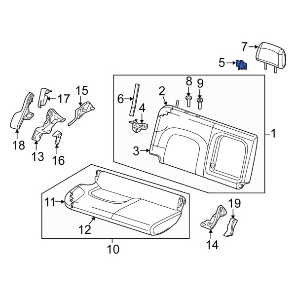 Suzuki OE 8778082Z00 Rear Left Folding Seat Lock Striker