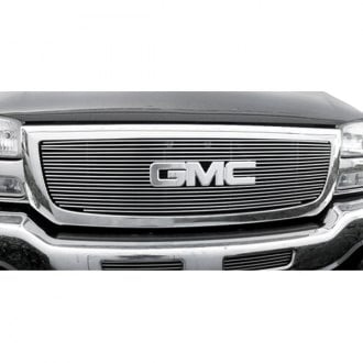BUMPER MESH GRILLE INSERT COMBO W//LOGO CUTOUT 2003-2006 GMC SIERRA FRONT UPPER