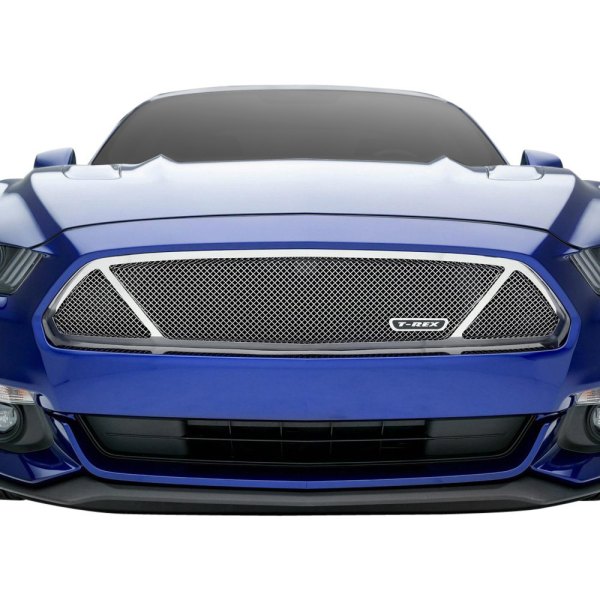 T-Rex® - 1-Pc Upper Class Series 3-Window Partitioned Polished Formed Mesh Main Grille