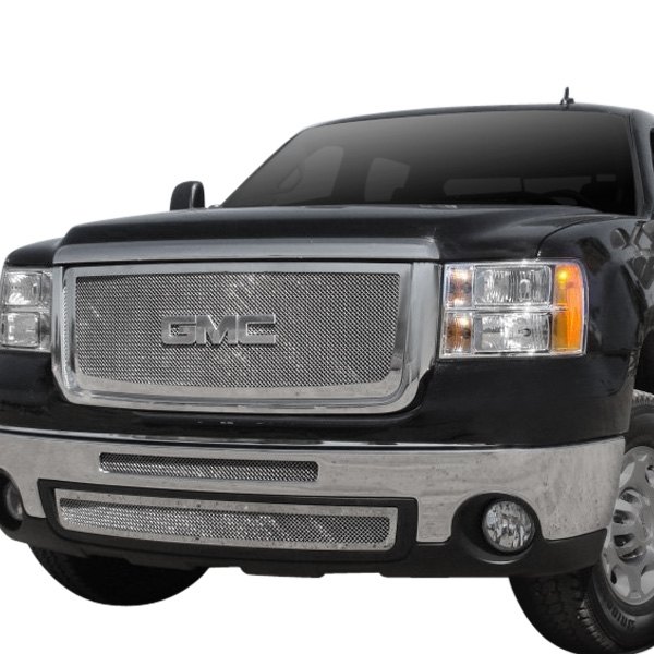 T-Rex® - 2-Pc Upper Class Series Polished Formed Mesh Bumper Grilles